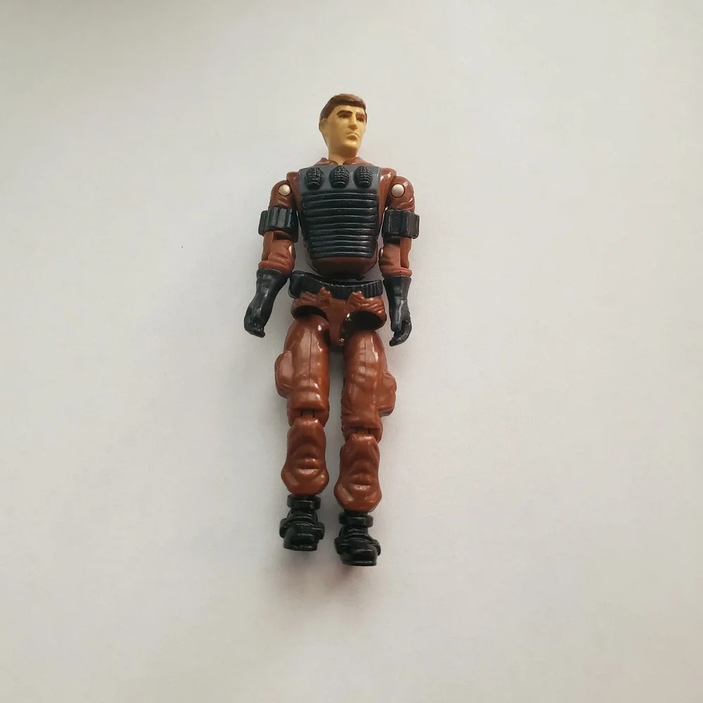 Vintage Military Action Figure Parts Brown Soldier 3.75 Inch For Repair TLC RARE